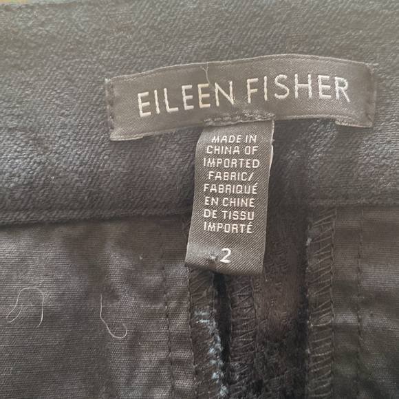 Textured Ankle Slit Black Pants - Picture 6 of 8